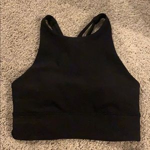 Lululemon high neck black sports bra/crop top